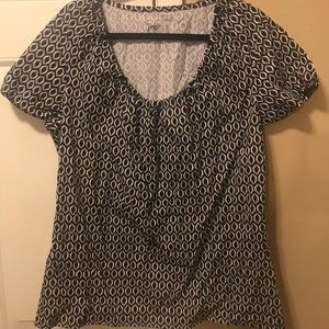 JMS Just My Size 1XL Ladies Black and White Top